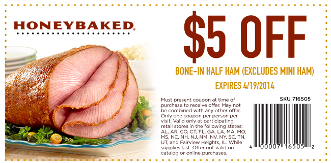 honey baked ham store coupon