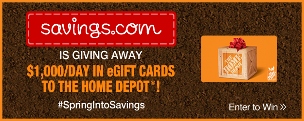 $10 off at Home Depot PLUS $3,000 Giveaway