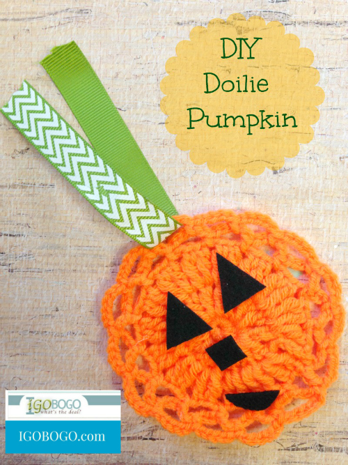 DIY doilie pumpkin