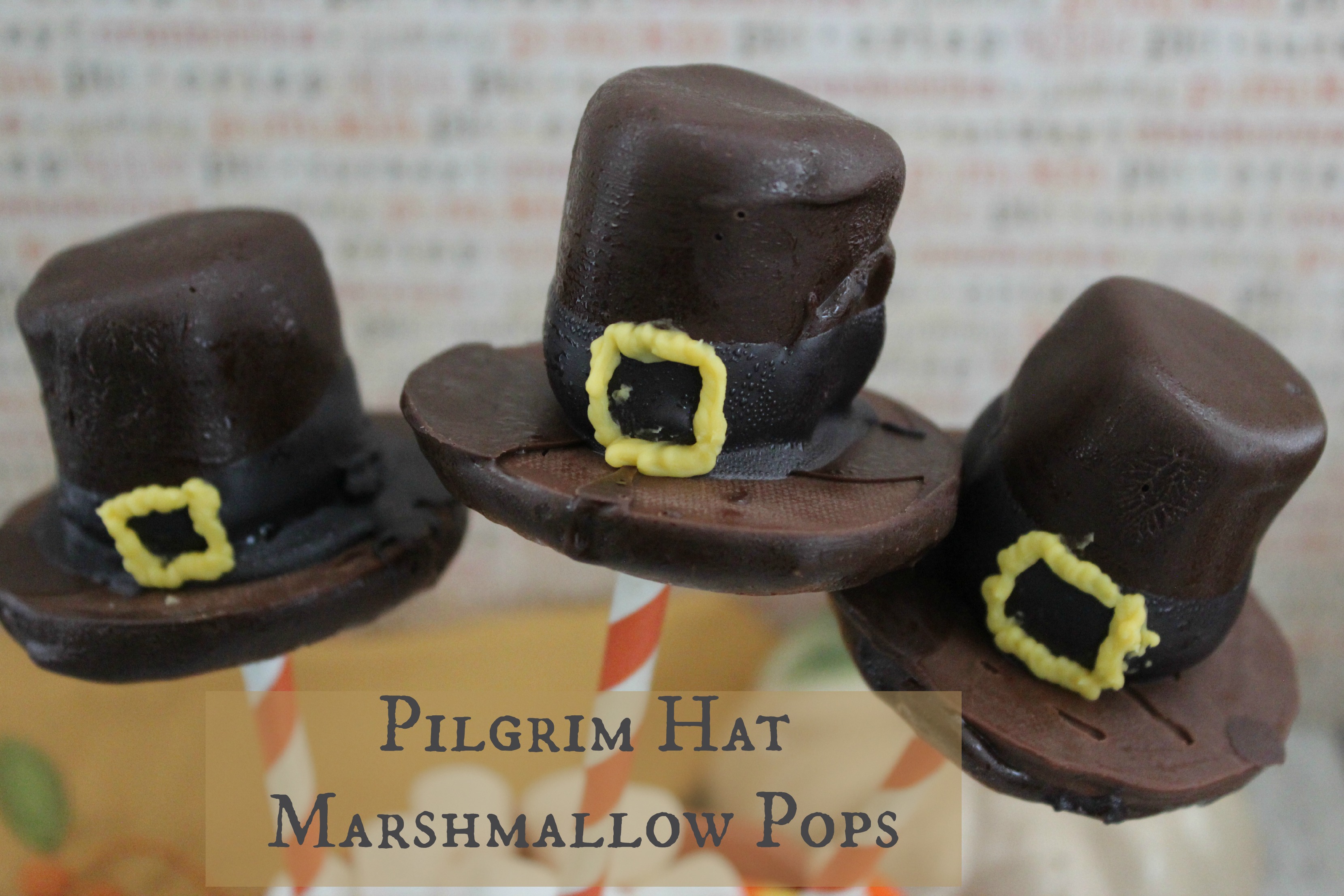 Pilgrim Hat Marshmallow Pops
